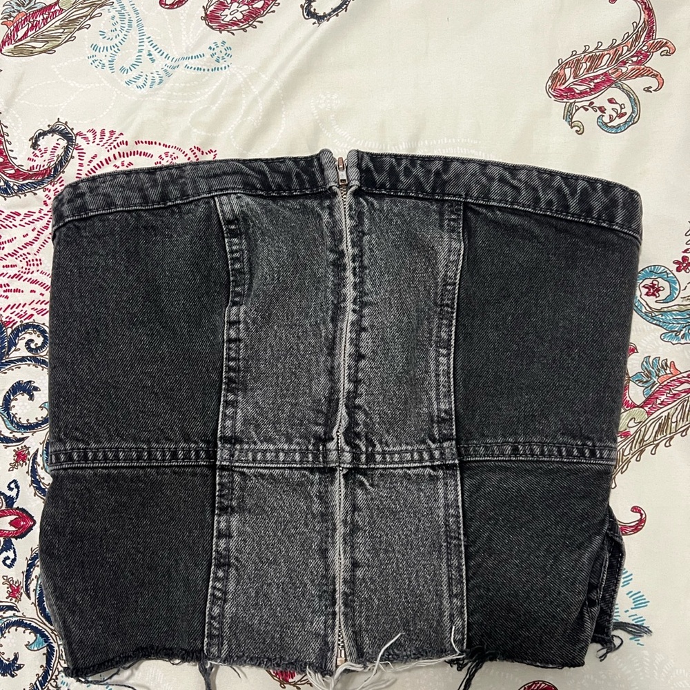 Zara Strapless Denim Bustier